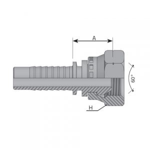 Metric female 60° cone. (FDM)